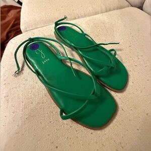 Joie kelly green flat strappy sandals women’s size 8.5 worn once